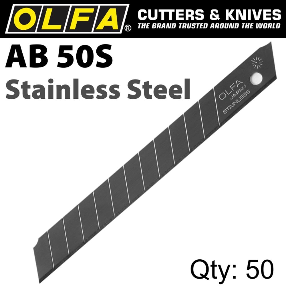 OLFA Blades Stainless Steel 50/pack 9mm
